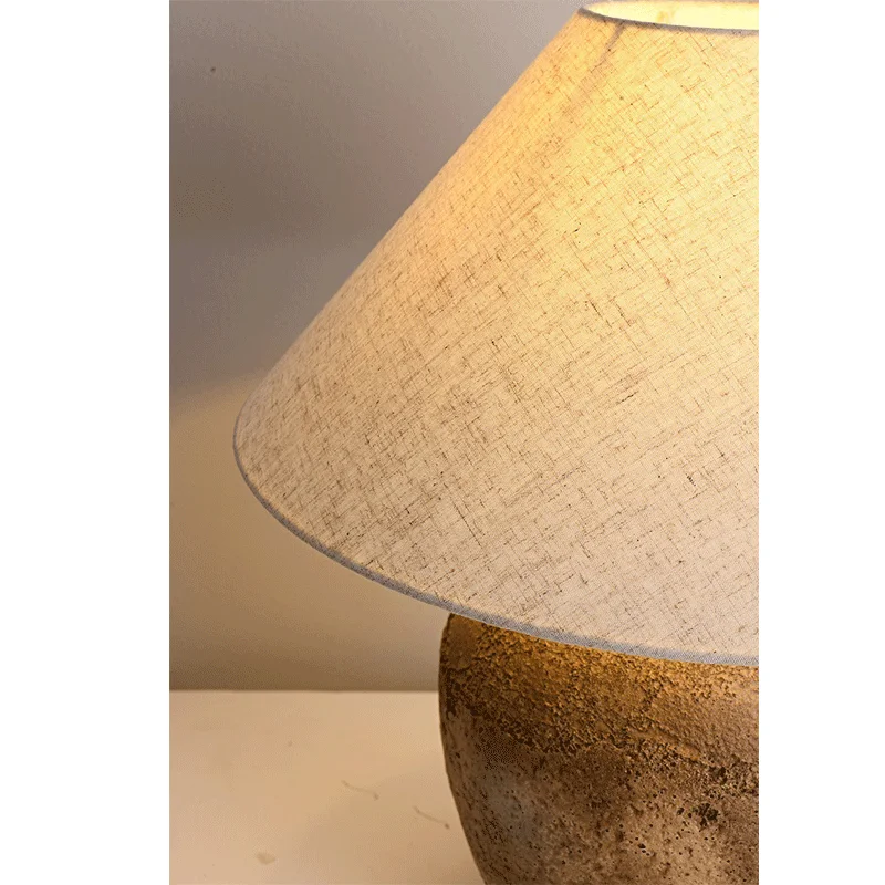 Wabi Style Table Lamp Creative Fabric American Country Retro Homestay Vintage Tea Room Japanese Bedroom Ceramic Bedside Lighting | Освещение