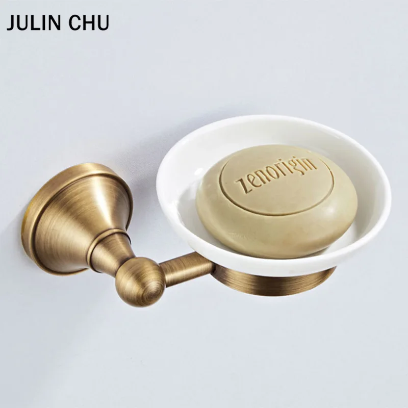 Античный держатель для мыла бронзовый черный матовый и посуды с керамическими