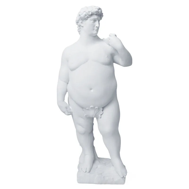 

Creativity Resin David Figure Sculpture Obesity Fat David Handicraft Statue Nude Naked Man Body Art Home Decoration Ornaments