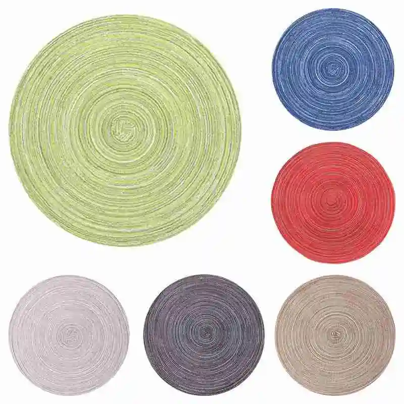 

Round Braided Placemats Washable Kitchen Table Placemats For Home Party Wedding 36cm M9O3