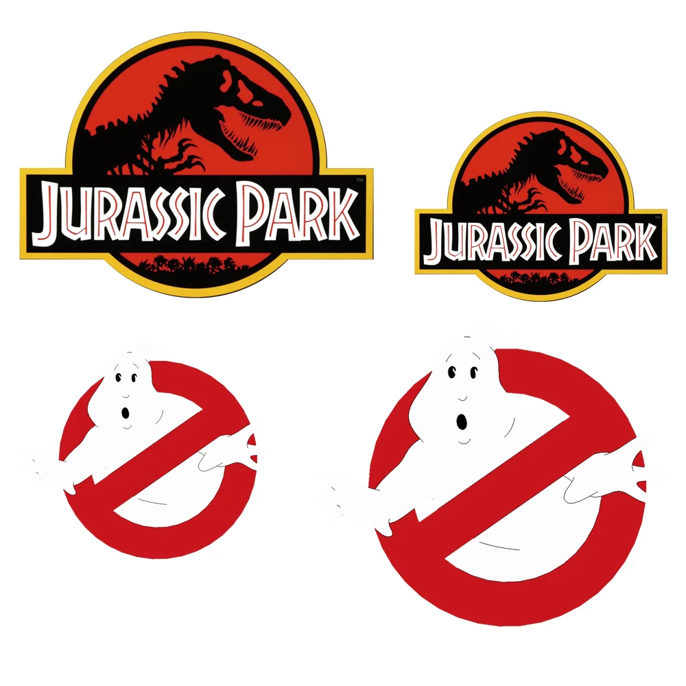 

4pis/Lot iron on transfer patches for clothing ghostbusters jurassic park patch stripes for clothes application of one another