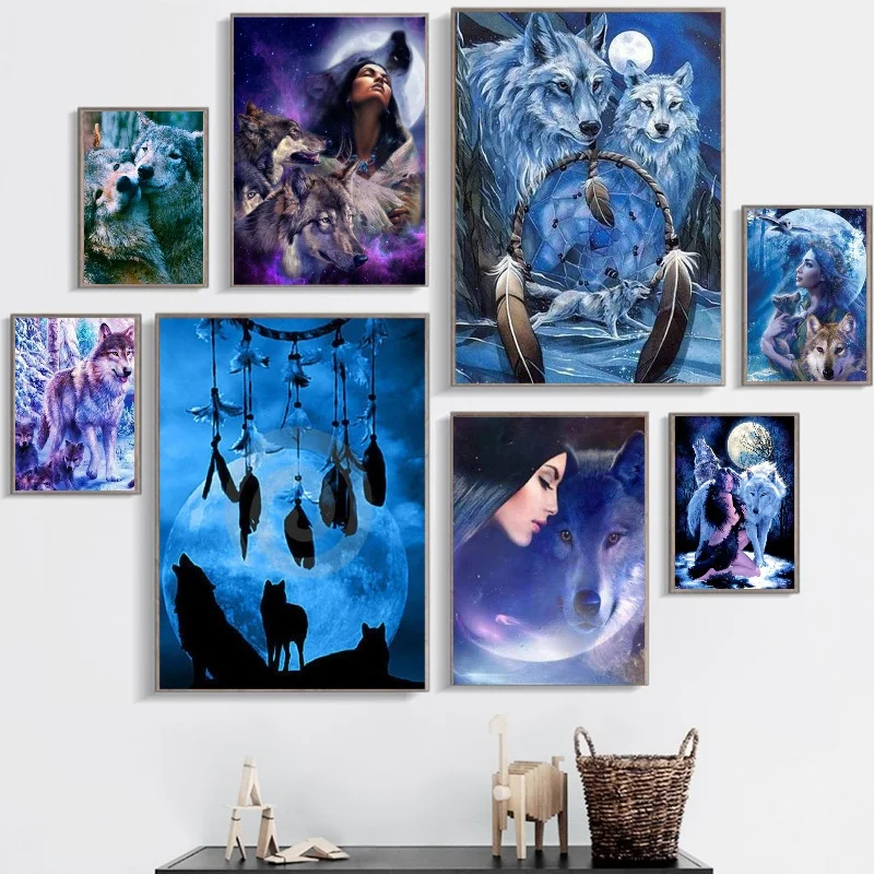 Алмазная живопись волк картина с мультяшными персонажами вышивка крестиком