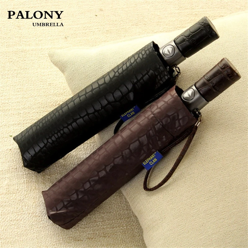 PALONY Imitation Crocodile Skin Umbrella Men Rain Women Three Folding Windproof Fully Automatic Gentle High Quality Umbrellas | Дом и сад