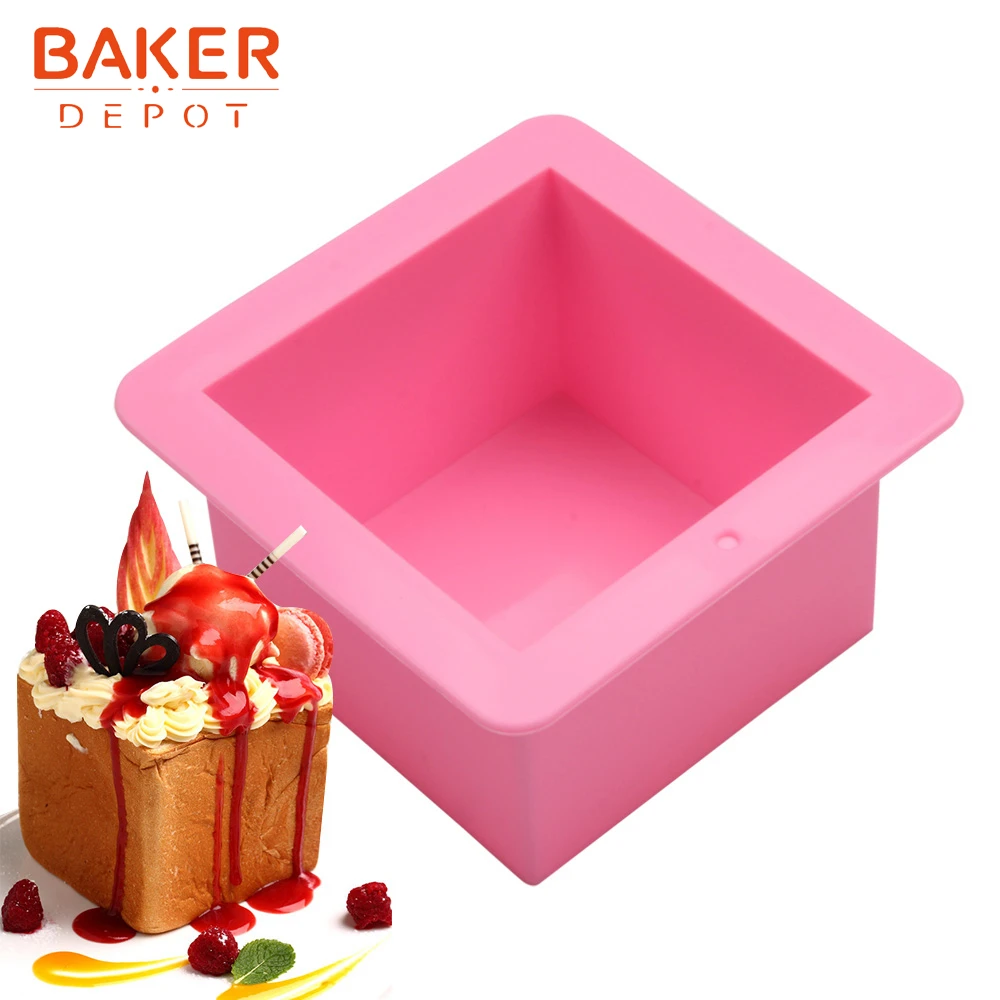 BAKER DEPOT квадратная форма для тостов силиконовая мыла ручной работы 500 мл хлебное