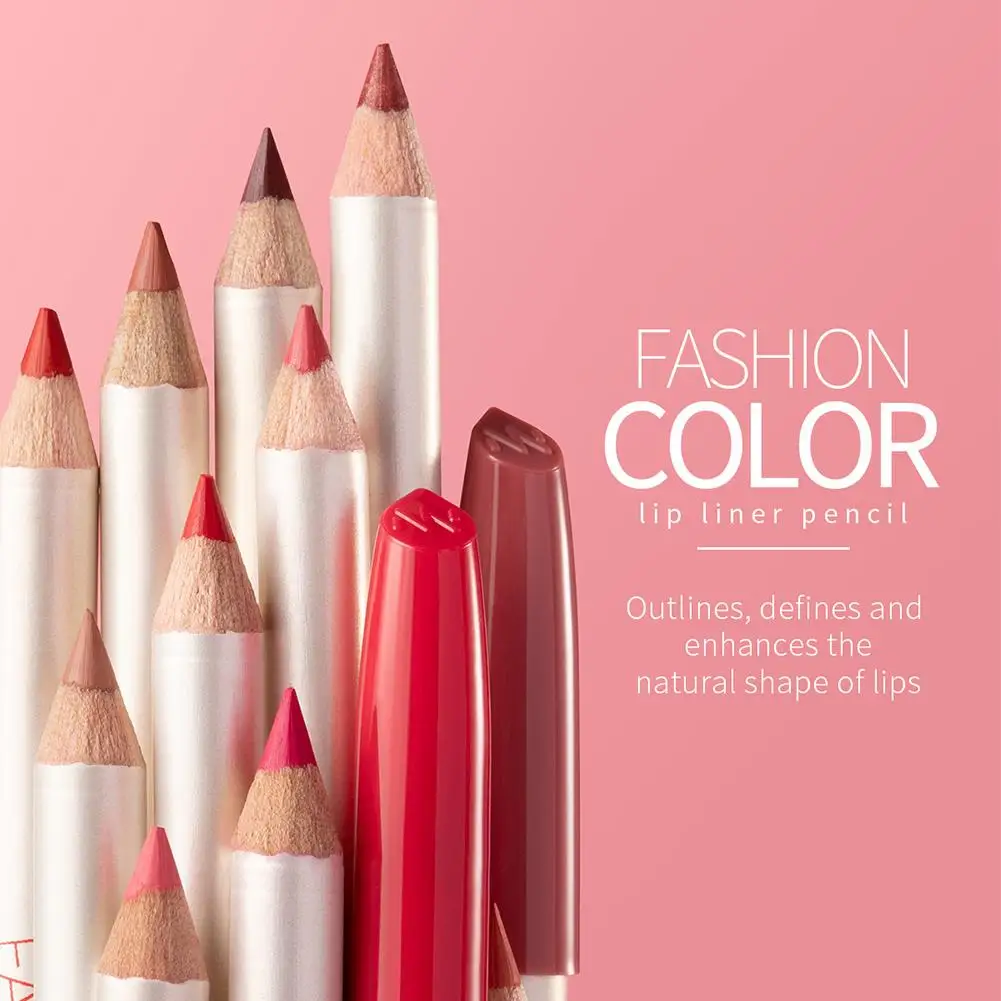 Menow 12 цветов DIY матовый деревянный карандаш для губ стойкий водостойкий