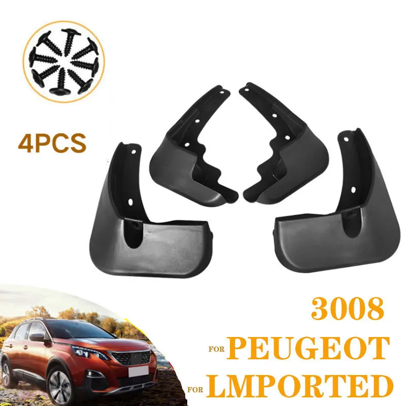 

Передние и задние Автомобильные Брызговики для Peugeot 3008, 2 SUV, 2017 и 2018 года, брызговики, брызговики, грязеотталкивающие брызговики