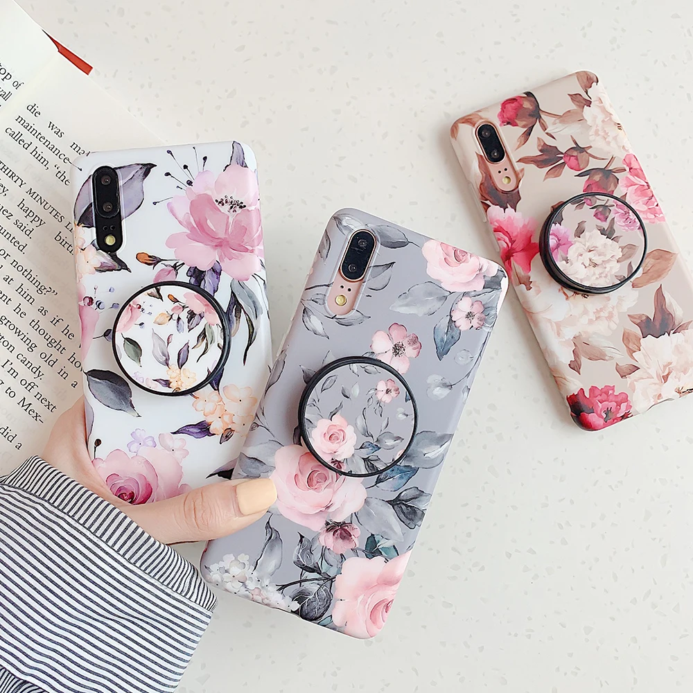 Чехол для телефона LOVECOM в стиле ретро с цветами и держателем Samsung A42 S20FE S20 Plus S21 S10 A21S