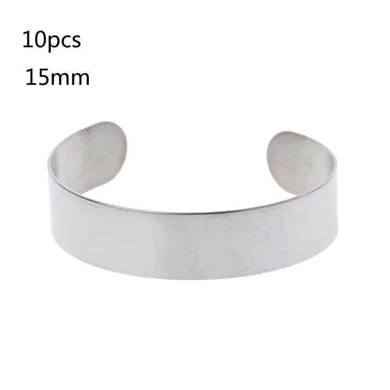 

10Pcs Titanium Blank Stamping Bracelet DIY Leather Cuff Bangles Jewelry Making 667E