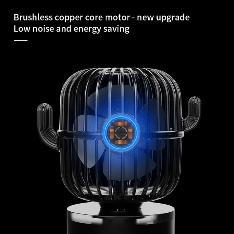 

Mini Fan Cute Cactus USB Rechargeable oscillating Fan Portable 3 Gear Cooling Fan Home Desktop Air Cooler for Office Traveling