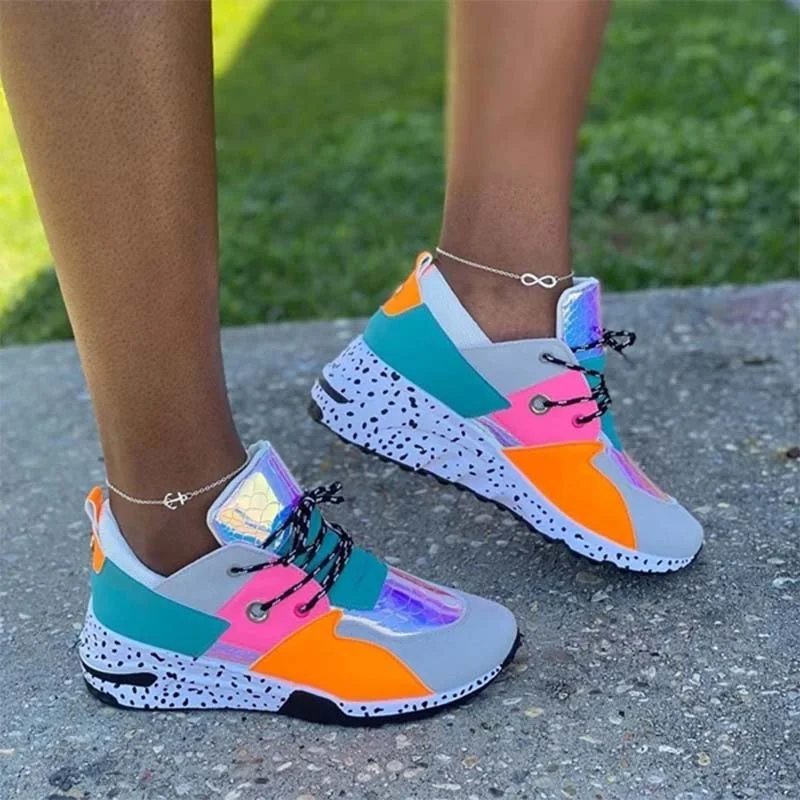 

Women's Casual Shoes 2021 New Breathable Mesh Lace-up Platform Sneakers Outdoor Non-slip Comfortable Lightweight Casual Sneakers