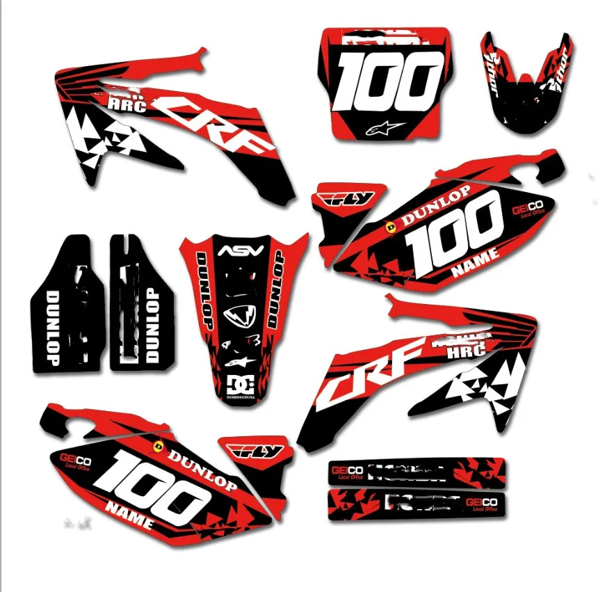 Для Honda 450 CRF 2008 2005 команда графика фоны наклейки Наборы наклеек для CRF450R CRF450 2006 2007
