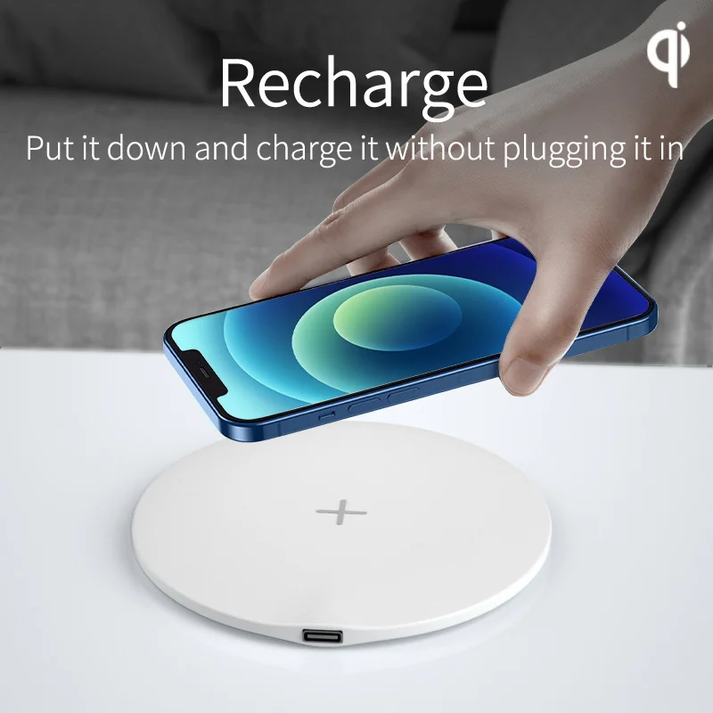 

2021 Portable 10W Wireless Charger for iPhone 12 11 Xs Max X XR Fast Charging Pad for Samsung Note HUAWEI Charging Dock Station