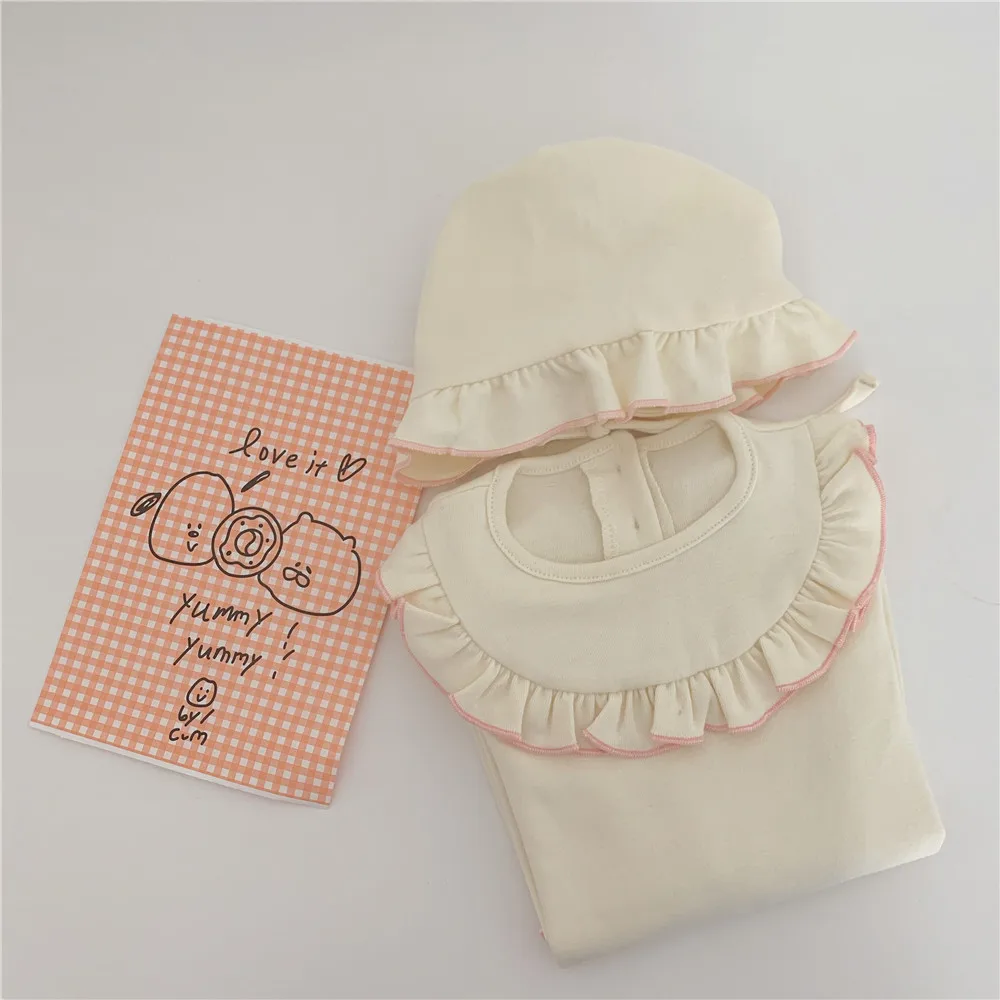 Комбинезоны принцессы для новорожденных девочек в Корейском стиле кепка со