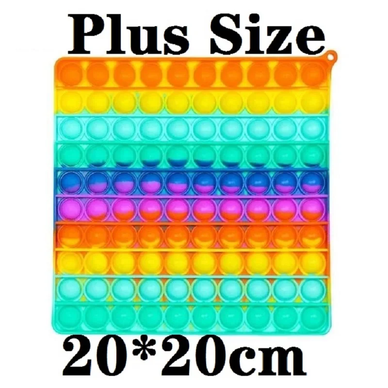 

Big Size Popits Rainbow Push Bubble Fidget Sensory Toy For Autisim Special Needs Anti-stress Game Stress Relief Squishy