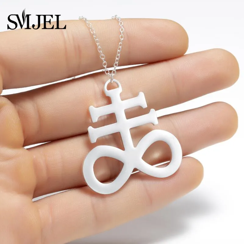 Левиафан Крест Кулон сатанинский символ из нержавеющей стали сатана ювелирные