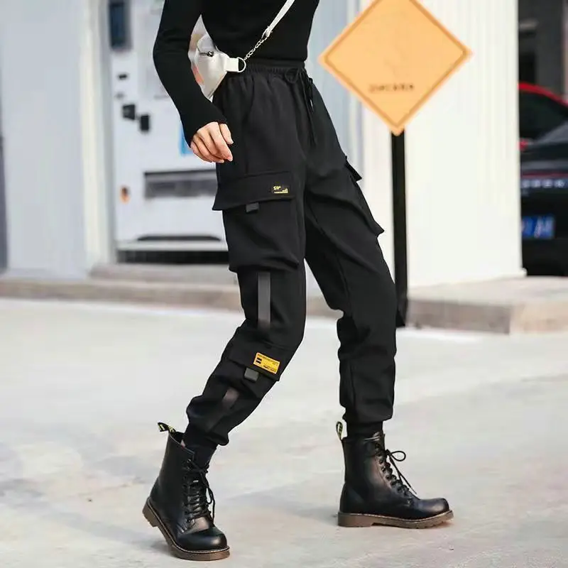 

Elastic Waist Cargo Pants Women Ankle-length Jogging Loose Streetwear Casual Trousers Ladies Loose Pants for Woman Work Pants