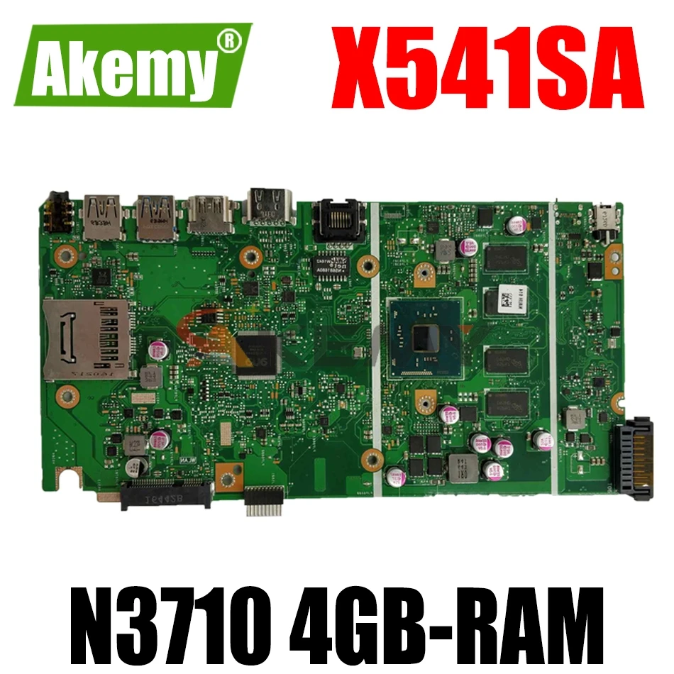 

Материнская плата AKEMY X541SA для ноутбука ASUS VivoBook Max X541SA X541S F541S, оригинальная материнская плата 4GB-RAM N3710, процессор