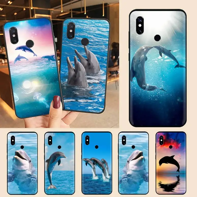 

Dolphin Ocean cute animal Phone Case For Xiaomi Redmi note 7 8 9 t max3 s 10 pro lite Luxury brand shell funda coque