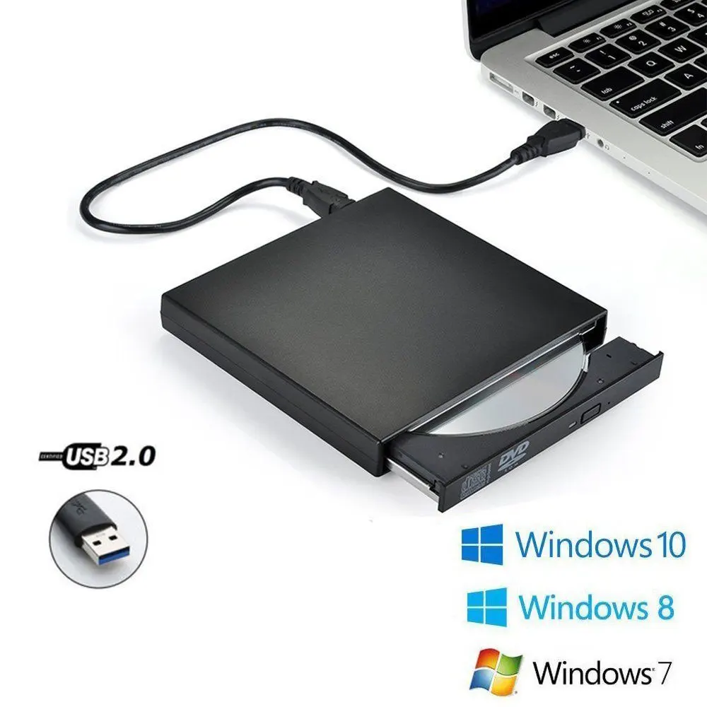 Тонкий внешний оптический привод USB 2 0 DVD комбо rom плеер CD RW горелки Писатель Plug Play