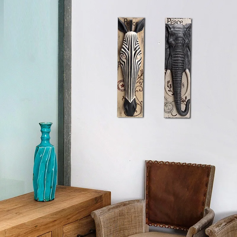 

EUROPEAN STYLE ANIMAL HEAD HANGING PENDANT BAR WALL MURAL ROOM DECOR STEREO CREATIVE BACKGROUND ELK ELEPHANT GIRAFFE ZEBRA R3374