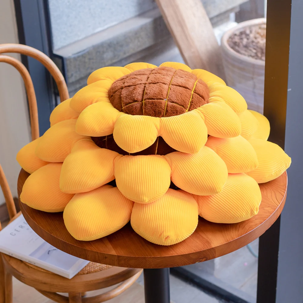 

Washable Sunflower Cushion Soft Stuffed Turnsole Pillow Peach Blossom Chair Cushion Girly Room Sofa Decor Gift For Girl Birthday