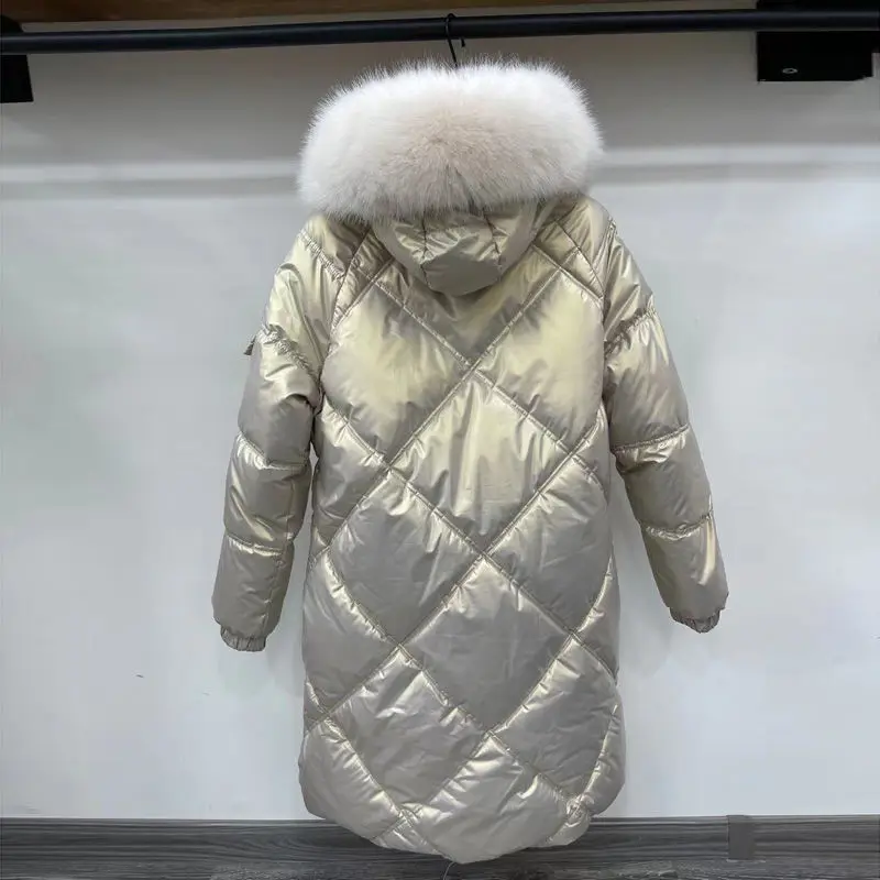 Женская куртка с капюшоном и воротником из натурального меха енота новинка зимы