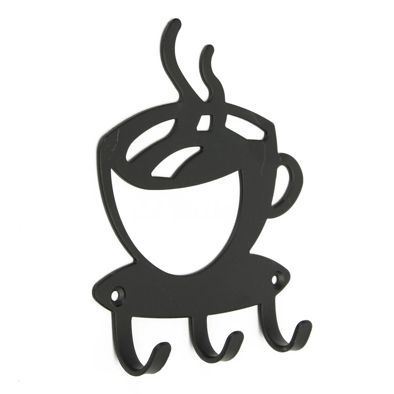 

Home Decorative Coffee Wall Mount Metal 3 Hook Key Rack Hanger Organizer Decor.