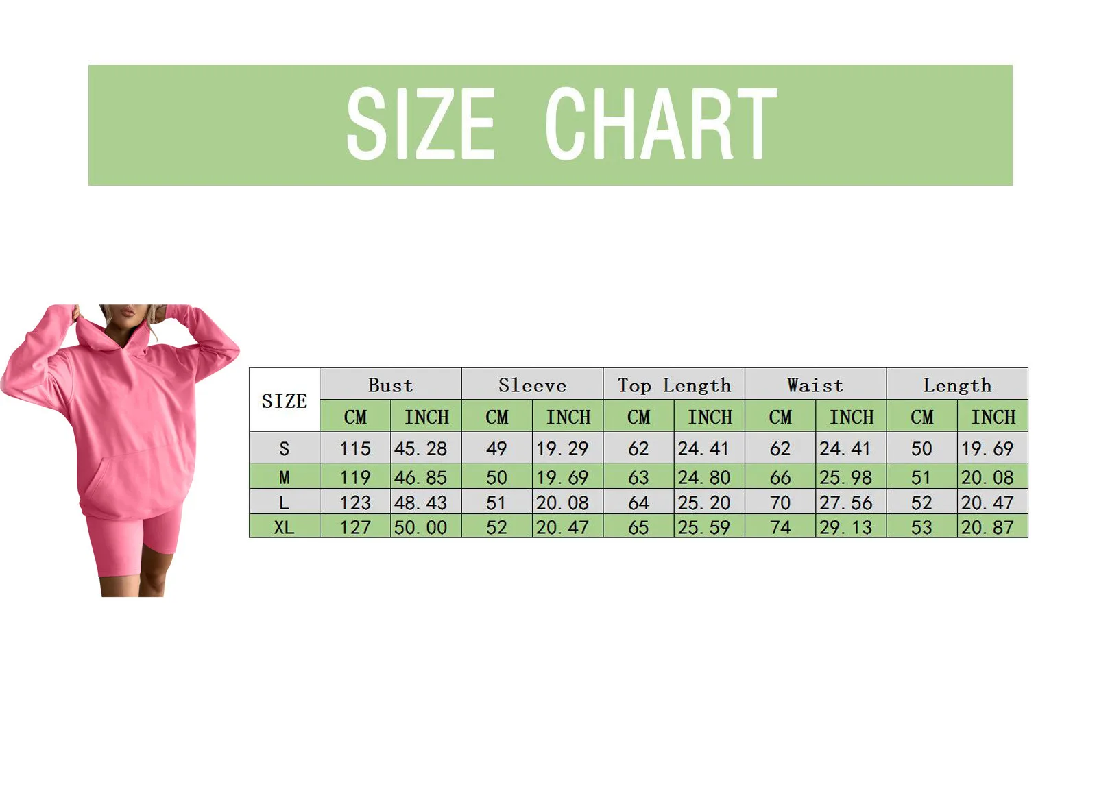 

oversized hoodie women Casual Solid Color Loose Fitting Sweatshirt With Pockets Short Sport Two Piece vestiti donna inverno#40
