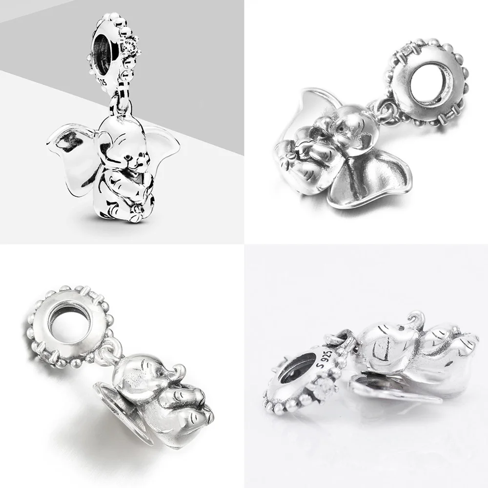 925 Серебряный слон Очаровательная подвеска из бусин для Fit оригинальные амулеты
