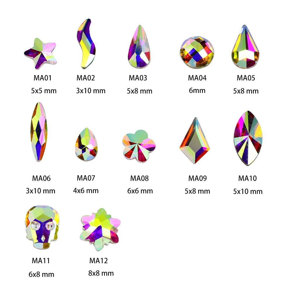 Стразы для дизайна ногтей плоские стразы украшения Блестящие кристаллы