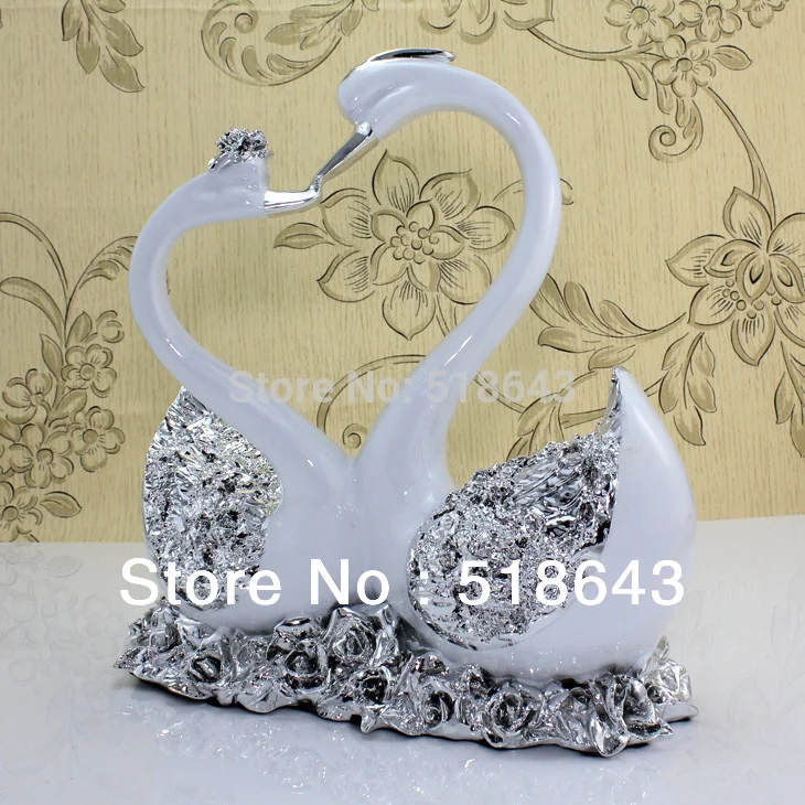 Удачи Бесплатная доставка и серебряная Роза пары лебедь предметы мебели