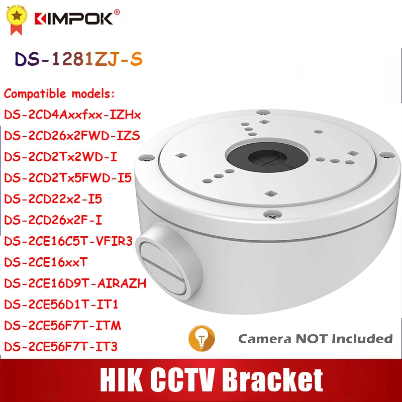 

Hik Original CCTV Bracket DS-1281ZJ-M Aluminum Alloy Junction Box Suit For Camera DS-2CE56F7T-IT3 Anpviz POE IP Camera