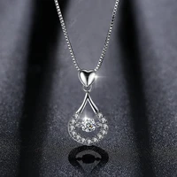 beiver exquisite white gold color water drop necklace aaa clear cz wedding jewelry