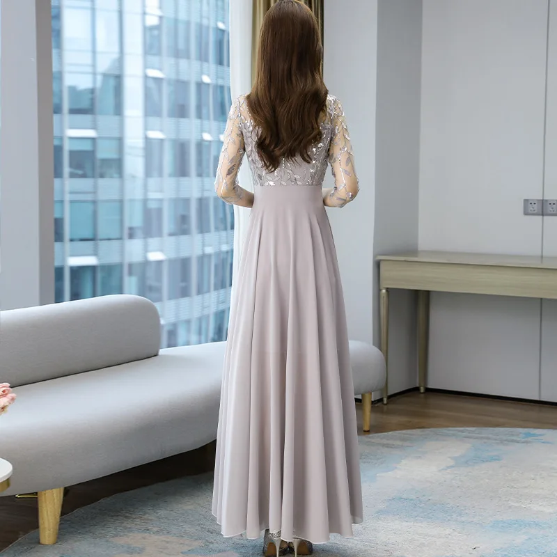 

2021 spring new red dress skirt femininity waist slim big swing skirt mesh embroidery stitching dress