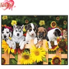 Подсолнухи своими руками, садовый пейзаж, различные собаки, круглый набор для алмазной живописи, алмазная Вышивка Животных, украшение для дома, Новогодний подарок
