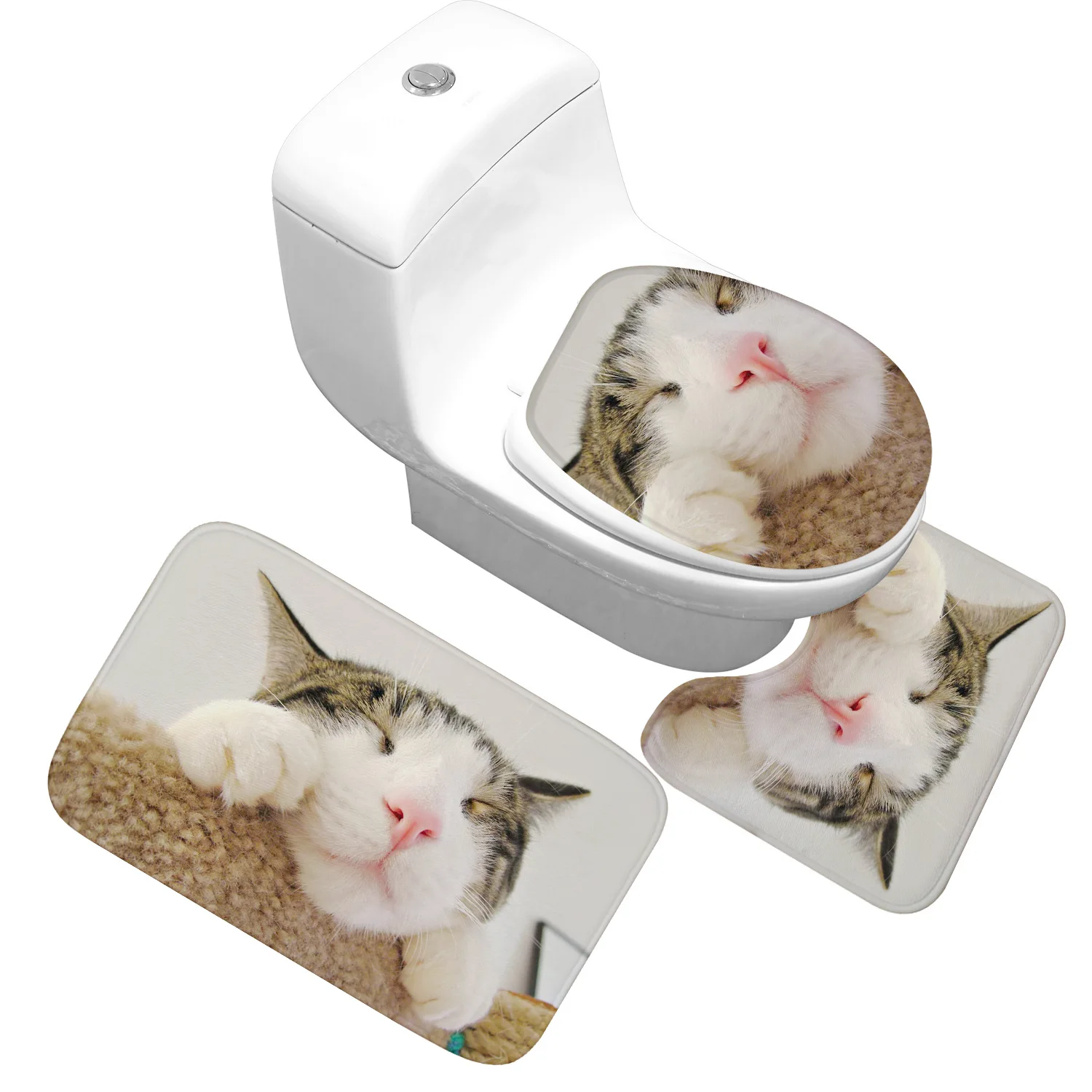 Zeegle коврик из микрофибры с принтом кошки для ванной комнаты туалета душевой