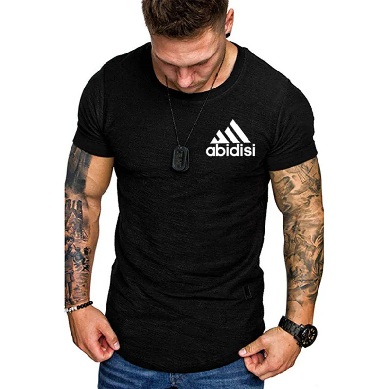 

New Men's T-shirt Slim Fit O-neck Short Sleeve Muscle Fitness Casual Hip Hop Cotton Top Summer Fashion Basic T-shirt Large Size