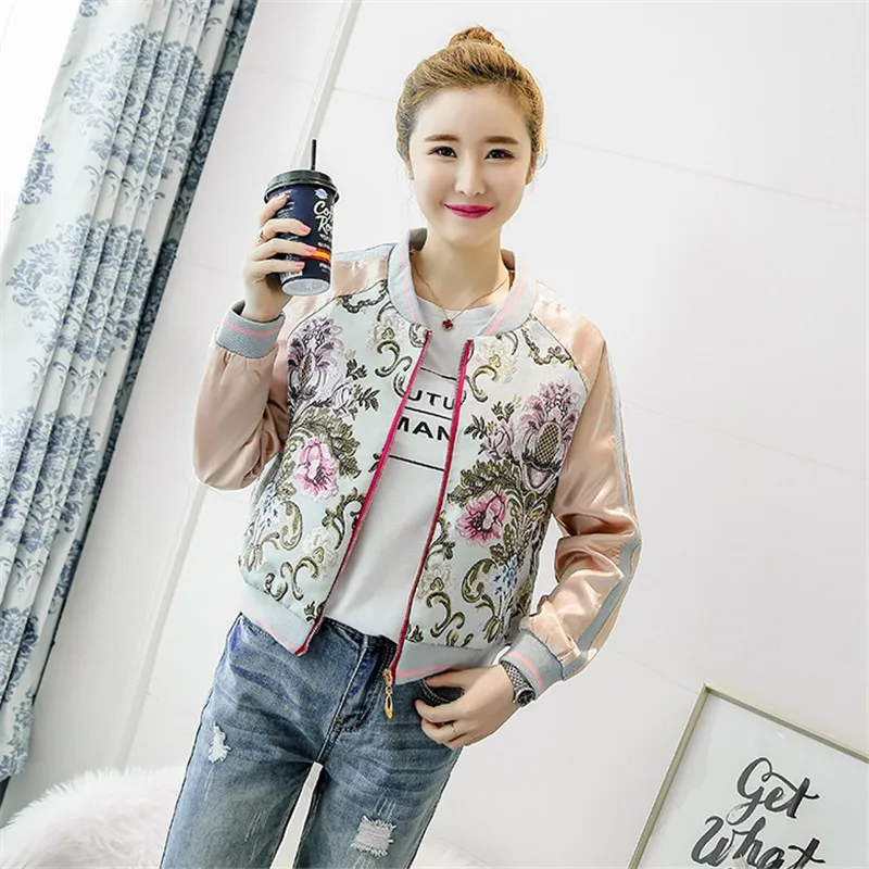 Новая Винтажная куртка с цветочной вышивкой размера плюс Женская демисезонная