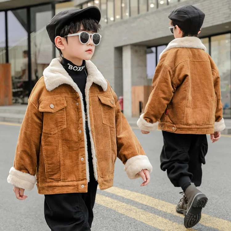 

Boys' Coat New Style Children's Plush and Cotton Padded Coat Toddler Girl Winter Clothes boy clothes