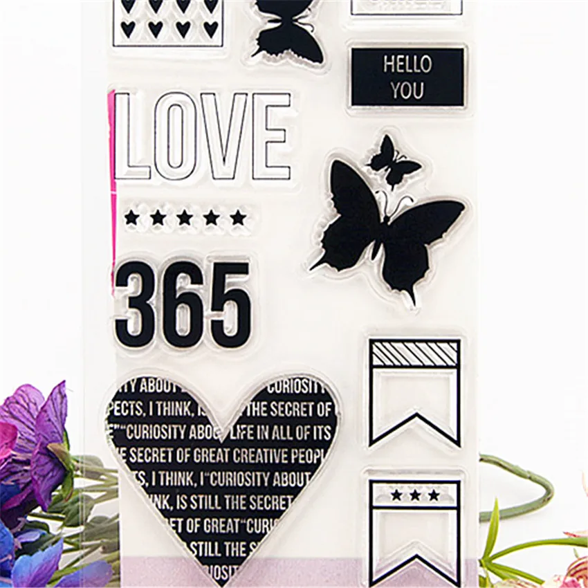 Прозрачные силиконовые штампы 10x20 см с изображением бабочки роликовые сделай сам