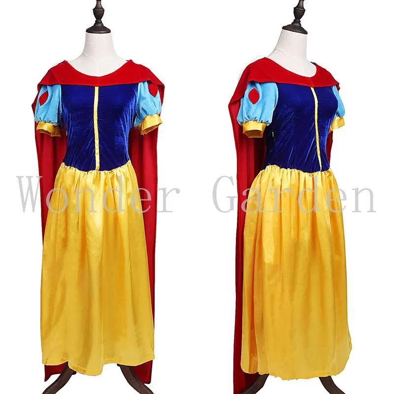 Новая женская взрослая Леди Женщины Белоснежка платье принцессы с накидка