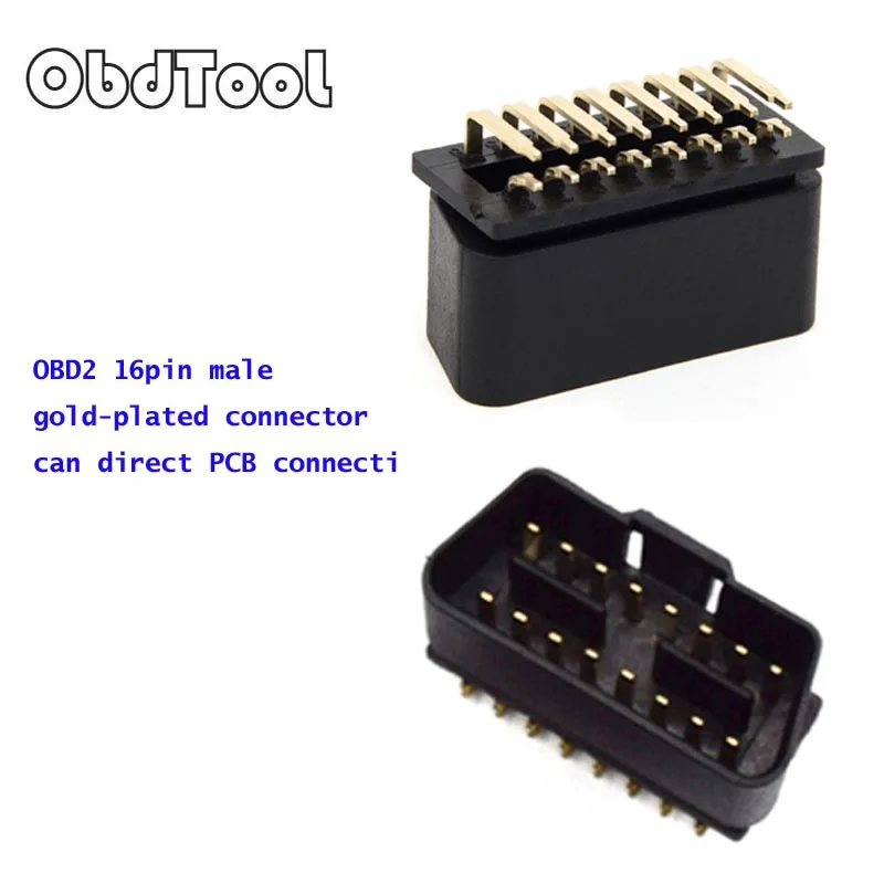 Черный Универсальный OBDII OBD2 16Pin коннектор для VAG Автомобильный сканер OBD Plug адаптер OBD 2 коннектора больше типа - Цвет: Черный