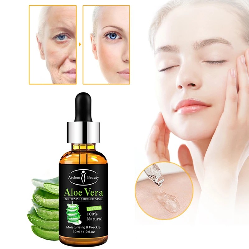 

30ml Facial Essence Skin Care Pure Aloe Liquid Nourishing Anti-Aging Shrink Pores Serum Pore Tightens Whitening Oil Control New