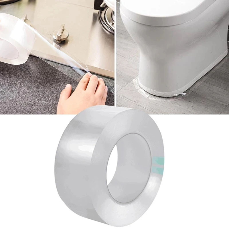 

Tape Kitchen Bathroom Sink 10M Double Sided Adhesive Traceless Transparent Tapes Sticker Waterproof Anti-moisture Acrylic Tape