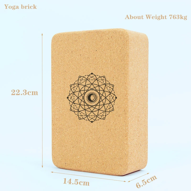 Блок для йоги из пробковой древесины кирпич мягкий блок высокой плотности