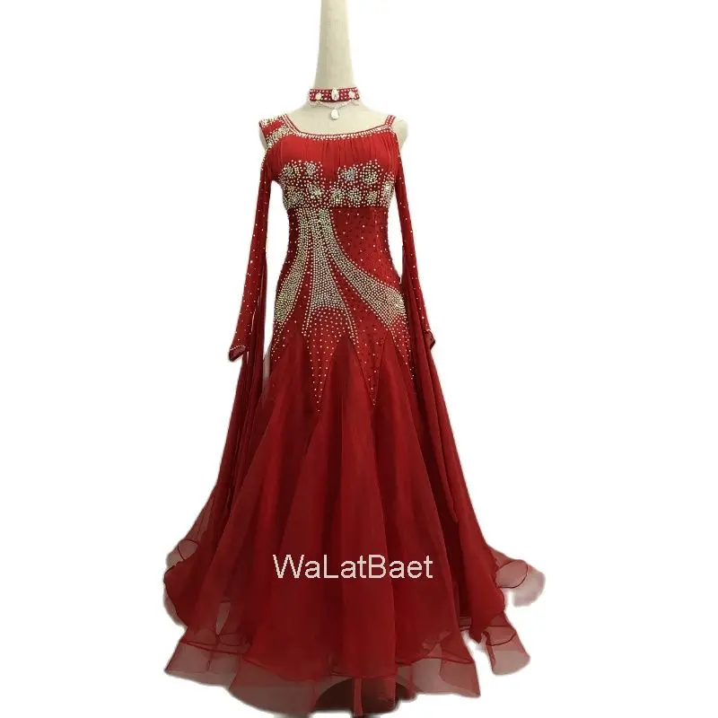 

Ballroom Dance Dress Of Modern Dress Of Waltz Tango Ballroom Dance Costumes Of Standard Dance Dress With Full Skirt