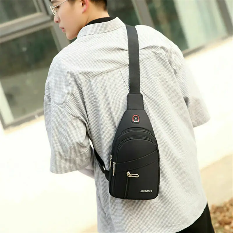 

Mens Chest Bag Shoulder Backpack Sling Cross Body Man Satchel Travel Bag NEW