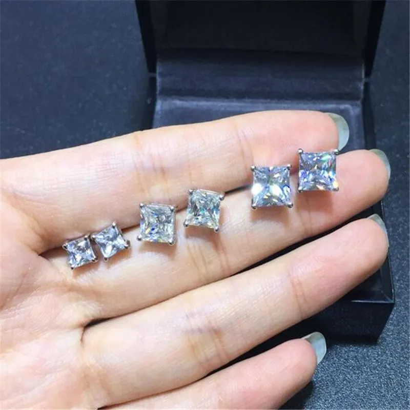 Женские классические серьги-гвоздики Rulalei свадебные серьги из стерлингового