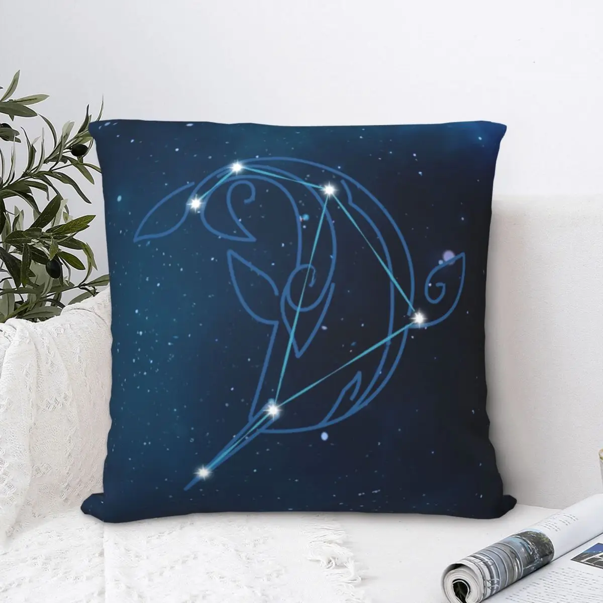 

ChildeTartaglia Constellation Genshin Square Pillowcase Cushion Cover Home Decorative Polyester Throw Pillow Case for Home