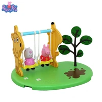 happy bear swing cartoon pig family kids toys anime figure roles action figure pvc model toys for children gifts